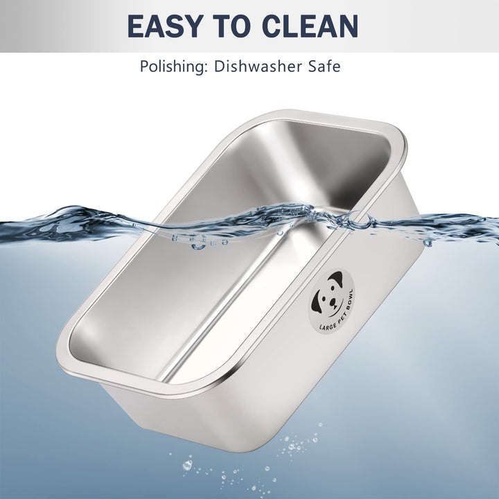 Stainless Steel Dog Bowls for Large Dogs, High Capacity Metal Dog Food Bowls, Desirable Food and Water Bowls for Large, X-Large, and Huge Dog 0.85 Gallons