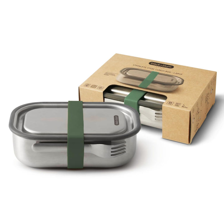 Black+Blum 1000ml Olive Stainless Steel Lunch Box