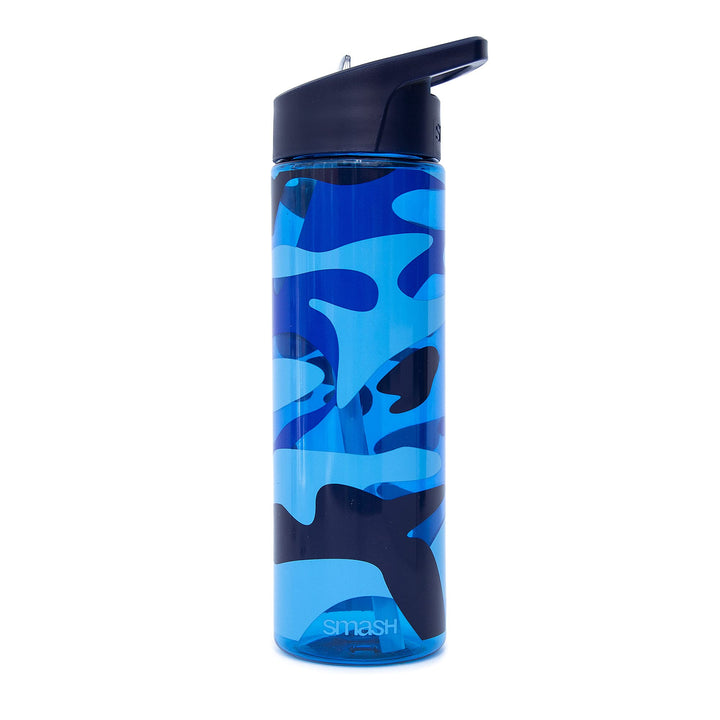700ml Blue Camo Water Bottle with Straw