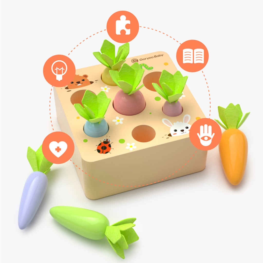 Macron Carrot Harvest Game Educational Shape Sorting Toys
