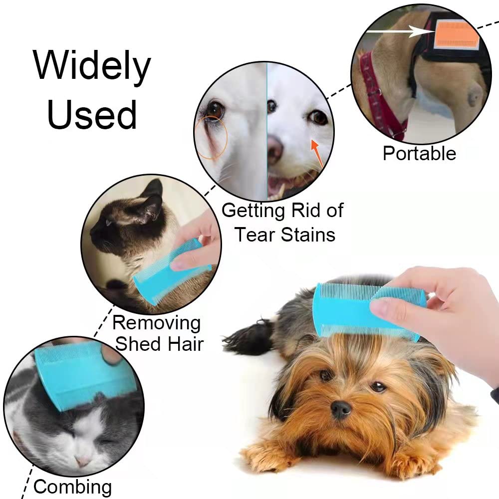 6 Pcs Pet Flea Combs, Dog Cat Combs, Hair Removal Massaging Shell Combs, Pet Combs for Removal Dandruff, Hair Stain(Random Colour)