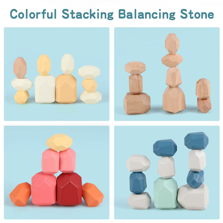 36 Pcs Wooden Stacking Blocks – Montessori Toys