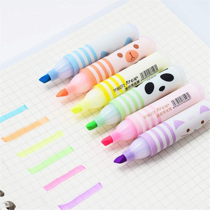 6 Cute Cartoon Animal Highlighters
