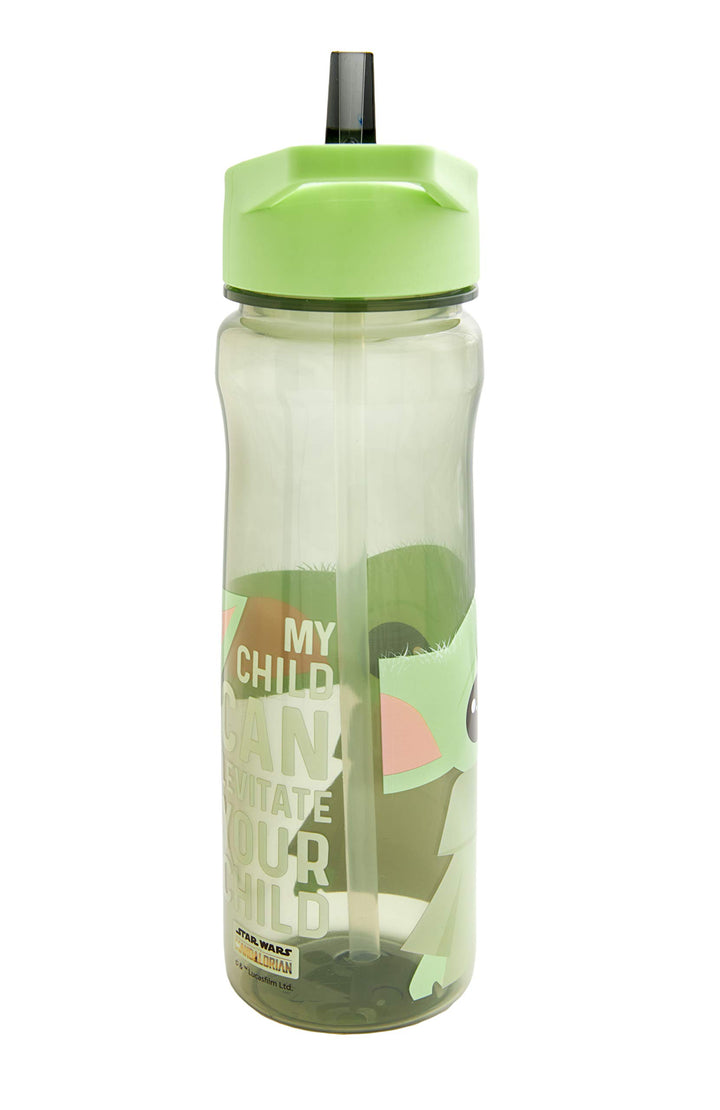 Star Wars Mandalorian 600ml Kids Water Bottles With Straw – Official Grogu Baby Yoda Merchandise by Polar Gear – Reusable, BPA Free & Recyclable PP Kids Water Bottle