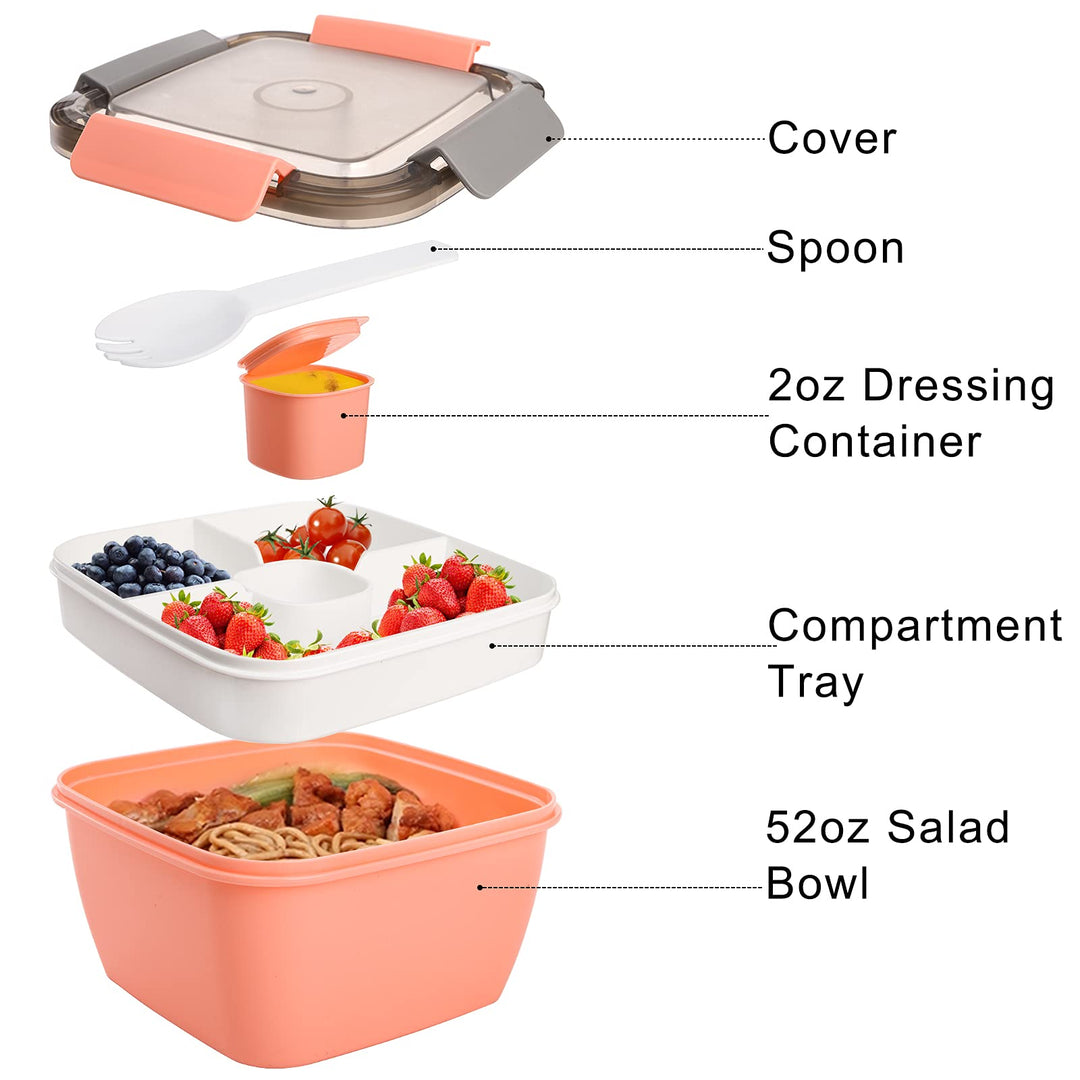 3-Pack 1500ml Bento Salad Lunch Box