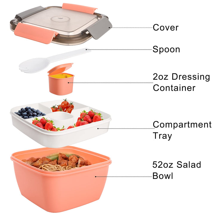 3-Pack 1500ml Bento Salad Lunch Box
