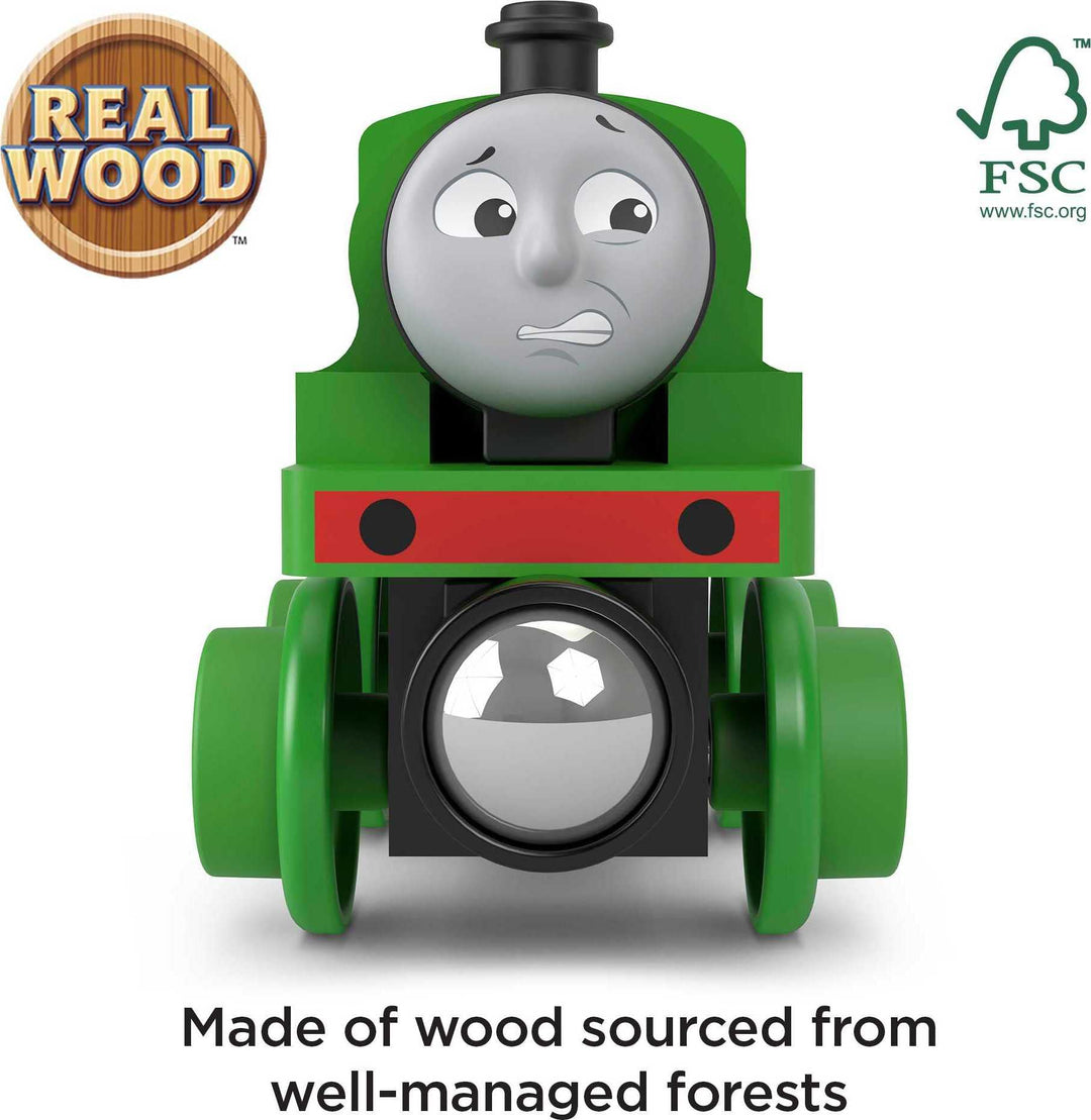 Thomas & Friends Wooden Railway Toy Train Track Tidmouth Sheds Starter Set with Percy Wood Engine for Preschool Kids Ages 3+ Years (Amazon Exclusive)