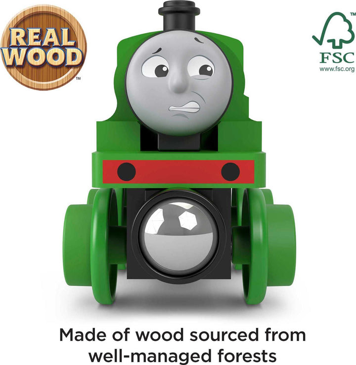 Thomas & Friends Wooden Railway Toy Train Track Tidmouth Sheds Starter Set with Percy Wood Engine for Preschool Kids Ages 3+ Years (Amazon Exclusive)