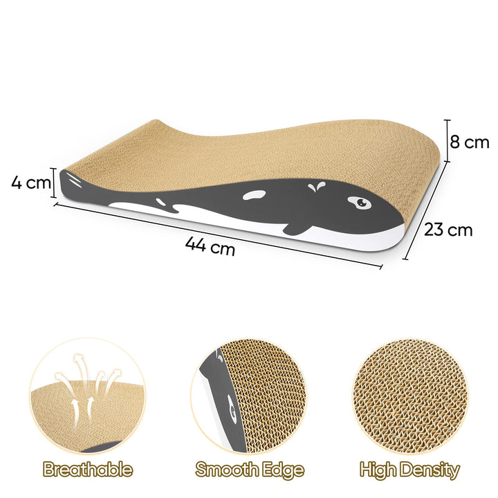 Furjoy Cat Scratcher, Cat Scratching Board Cardboard with Organic Catnip,Reversible Use Durable Scratching Pad  [ Curved Shape for Cats Habits, 44 x 23 x 8cm ]