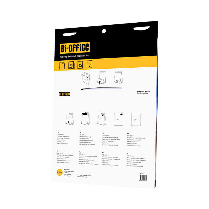Tabletop Self-Stick Flipchart, 20 Sheets