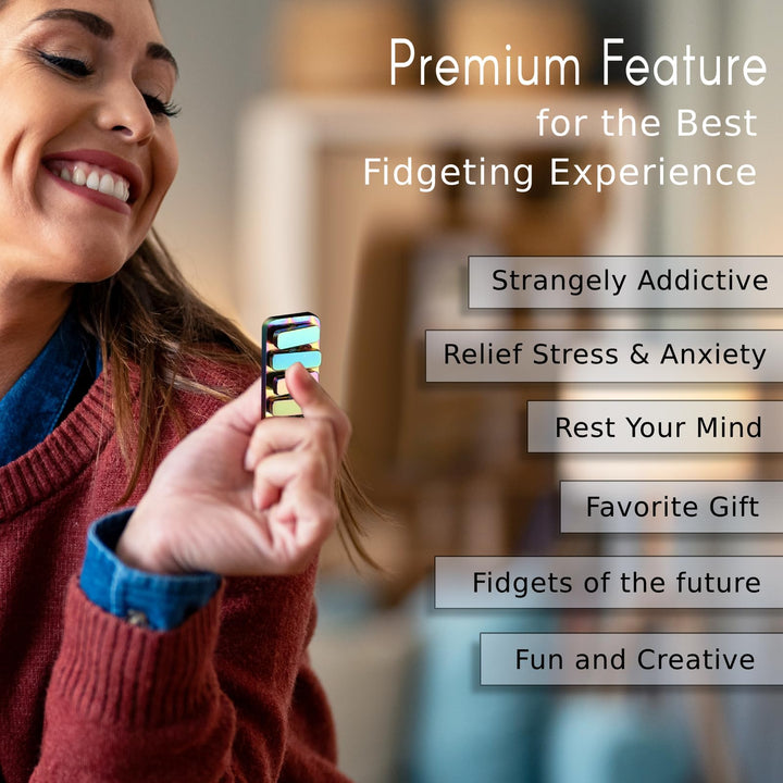 Fidget Toys for Adults, Metal Fidget Slider EDC Magnetic Haptic Fidget Clicker with 3 Noise Levels, Loud-Quieter-Quiet Adults Fidget Toy, Office Class Desk Magnetic Toys, Relief Stress and Anxiety