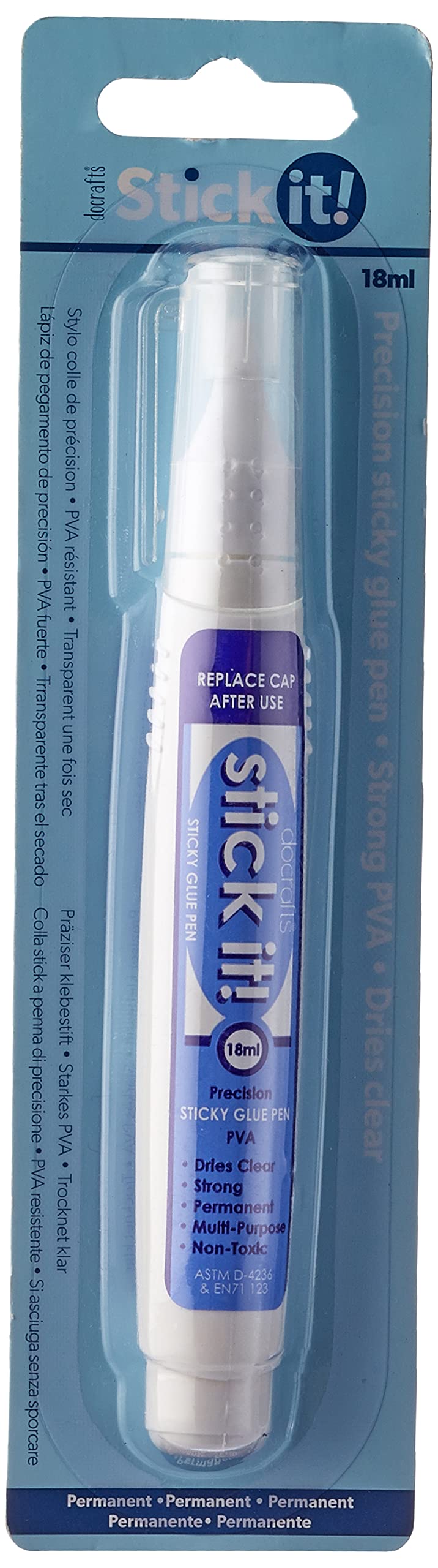 PVA Sticky Glue Pen,White, 18ml - Pack of 1