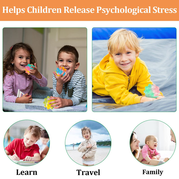 4 Pcs Pop It Ball,Stress Relief Ball Fidget Toy,Pop Fidget Ball,Silicone Colorful Stress Relief Pop Balls