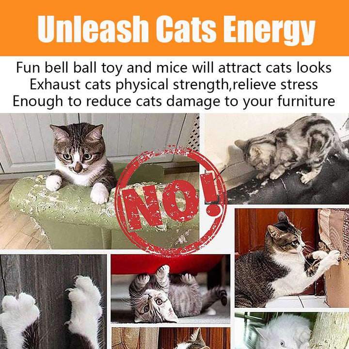 Speedy Panther 14 Pack Cat Toys Interactive for Indoor Cats Kitten Toy Fun Roller Exerciser 3 Level Cat Teaser Ball Toys Cat Feather Wand Toy