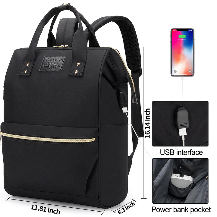 Lightweight Black Mini Backpack for School