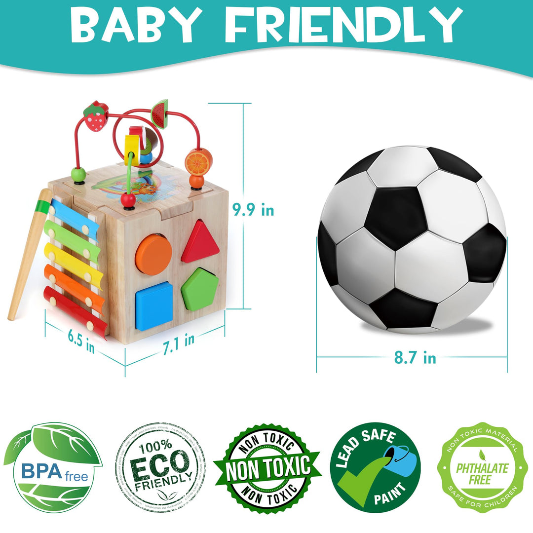 Wooden Activity Cube Baby Toys