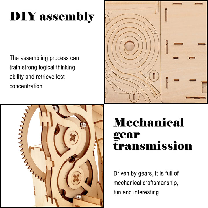 Solar 3D Wooden Puzzle Marble Run Educational Wood Mechanical Building Toys STEM Science Experiments Projects