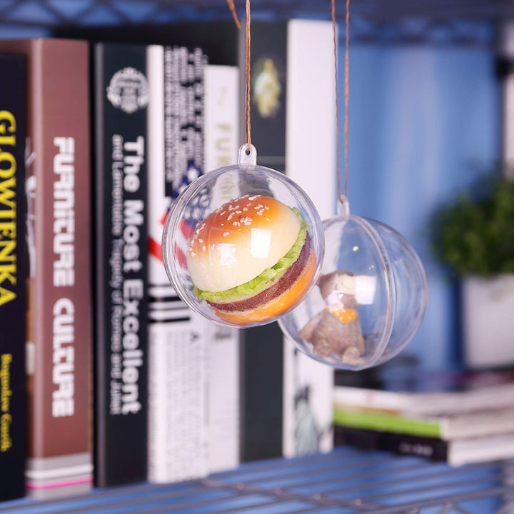 20pcs DIY Clear Christmas Baubles 8cm for Tree Decorations