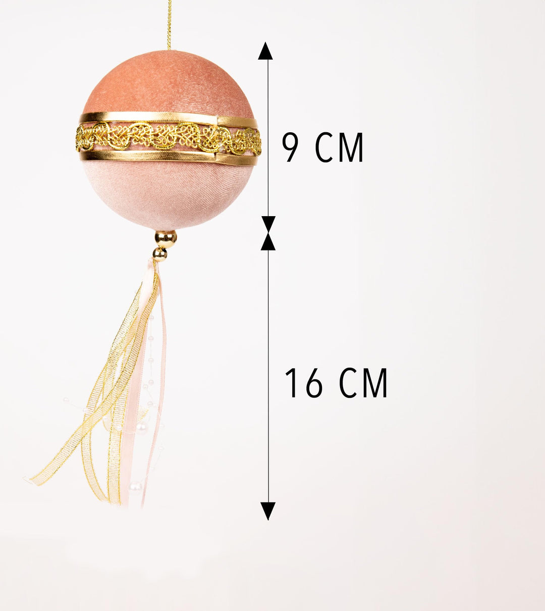 9cm Light Pink Christmas Baubles