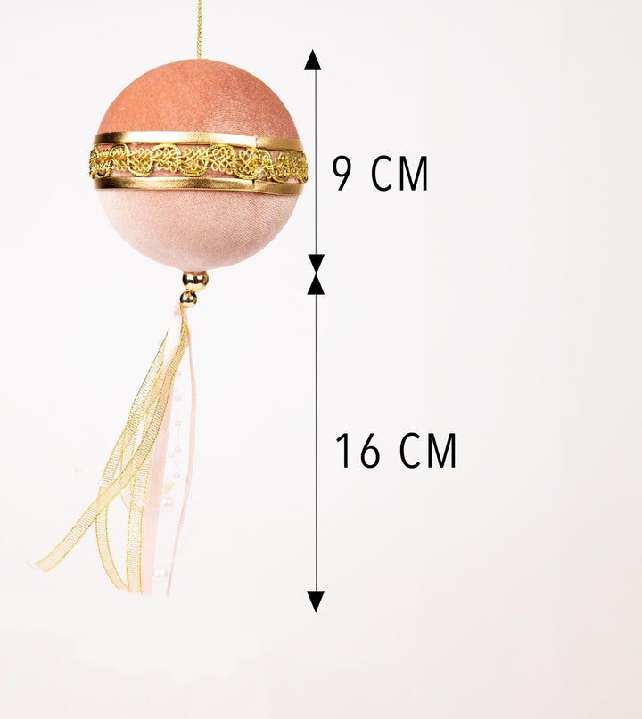 9cm Light Pink Christmas Baubles