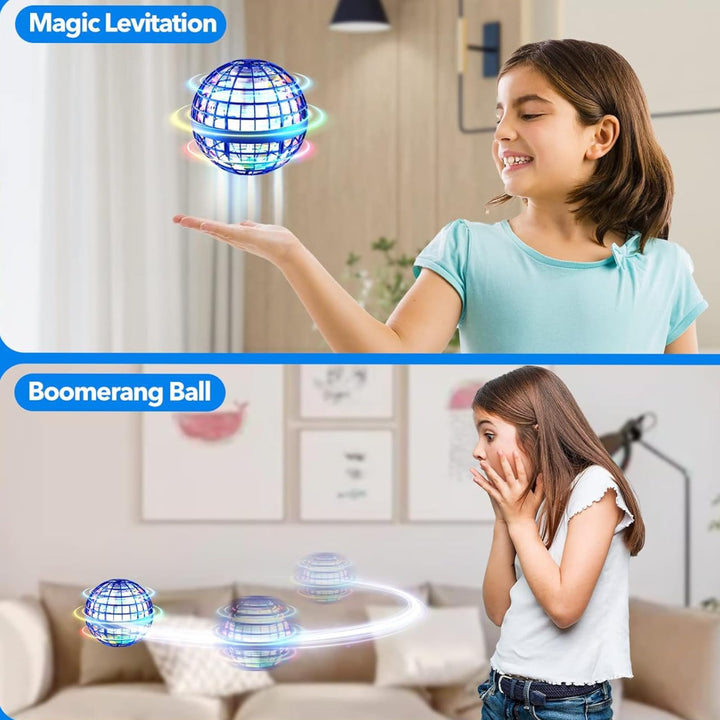 bestyks Flying Orb Ball Orb Pro Spinner Mini Drone Ball For 6 + Year Old Kids Hover Balls Boomerang Ball Fly Orbi Pro Flying Spinner Mini Hover Drone Toys - Blue