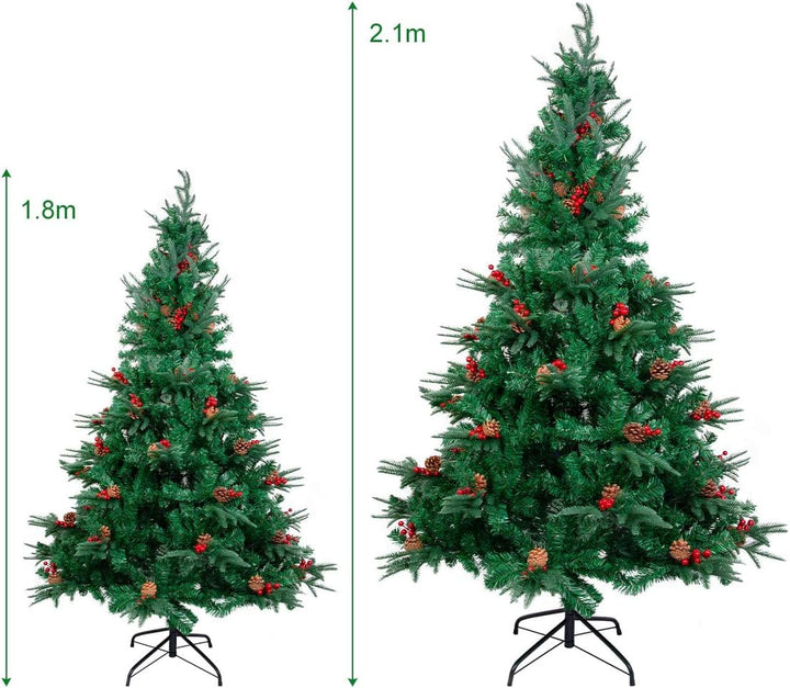 7FT PVC Christmas Tree with Pine Cones
