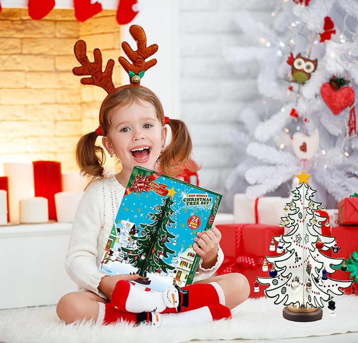 Kids' 24-Day Xmas Countdown Tree with Ornaments