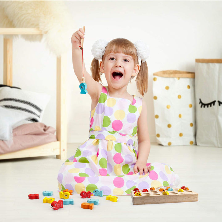 Coogam Wooden Magnetic Fishing Game