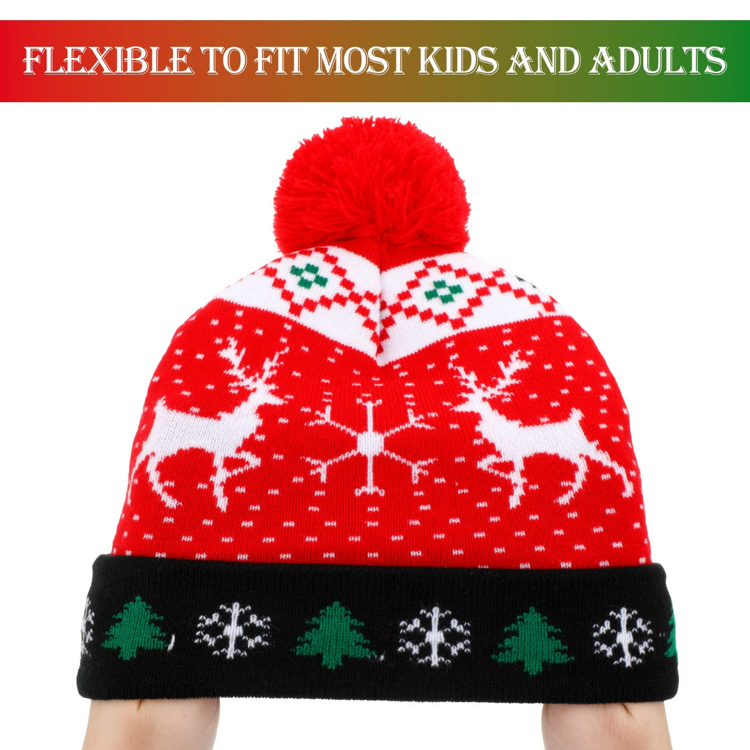 3 Pack LED Christmas Beanie Hats