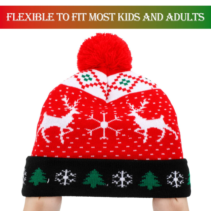 3 Pack LED Christmas Beanie Hats