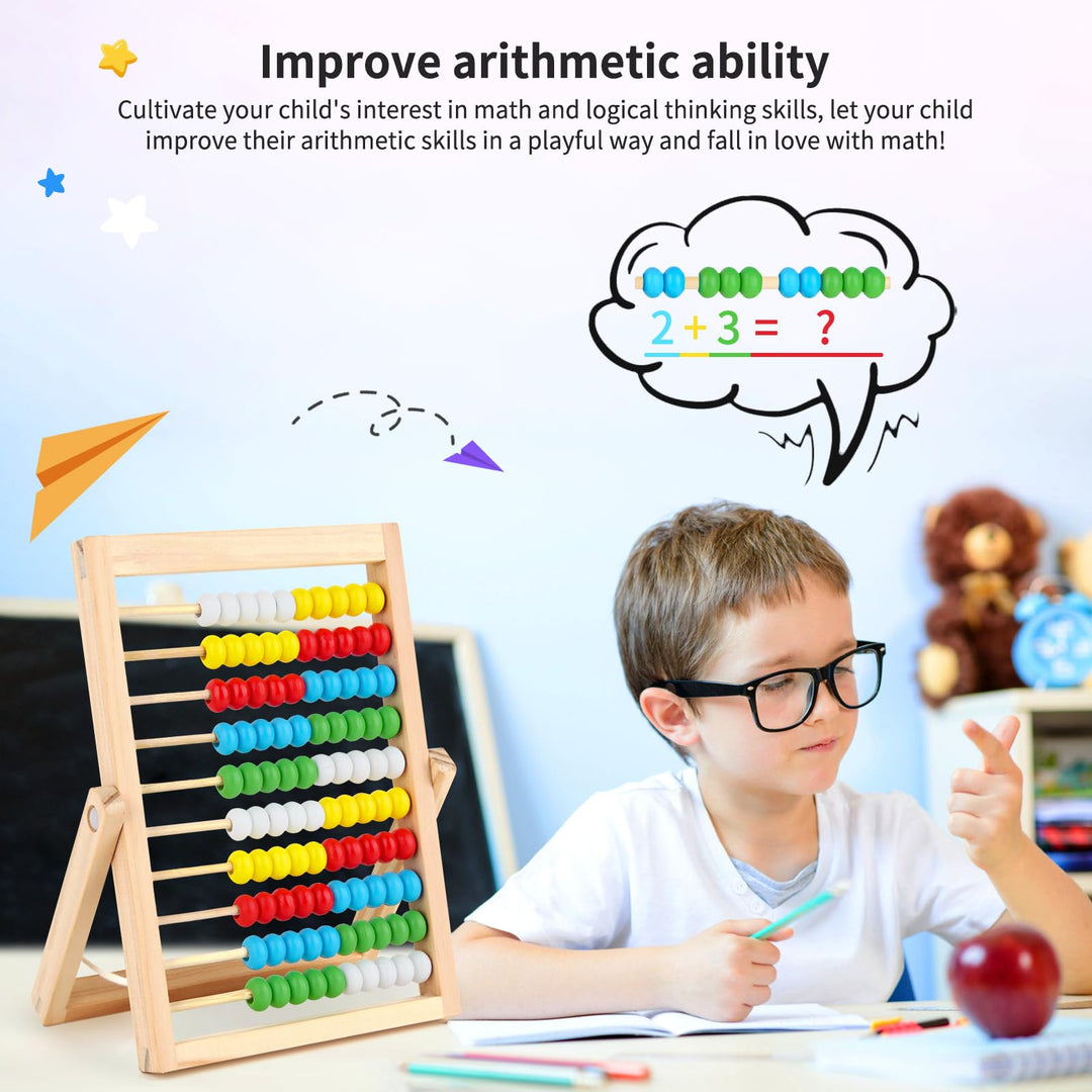 Wooden Abacus Maths Toys, Kids Learning Toy, Early Educational Toy Developmental Toy Arithmetic Calculating Counting Frames