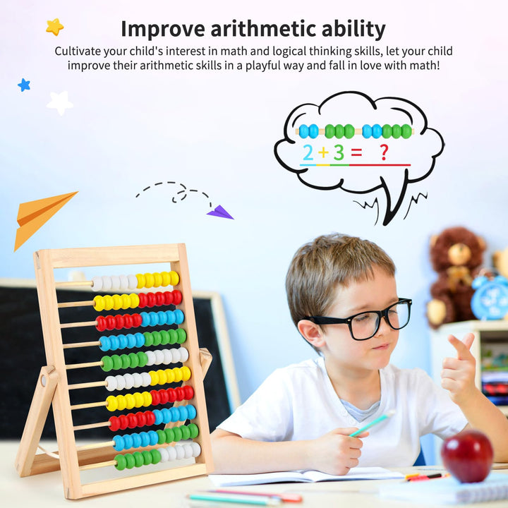 Wooden Abacus Maths Toys, Kids Learning Toy, Early Educational Toy Developmental Toy Arithmetic Calculating Counting Frames