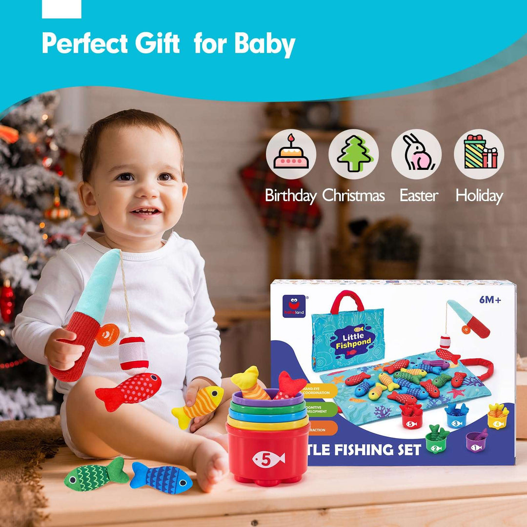 10 in 1 Fabric Fishing Game for Kids Baby Toys