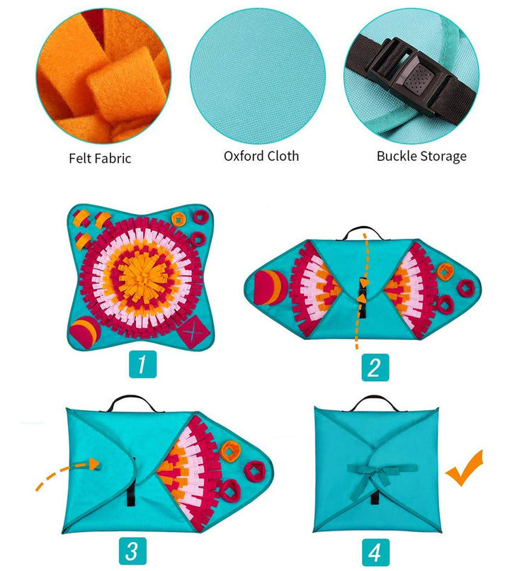 Emwel Dog Snuffle Mat - Washable Pet Feeding Nosework Treats Mat Puzzle Training Toy for Dogs Large Medium Puppies