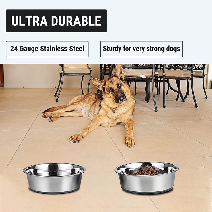 Dog Bowl 2500 ml Stainless Steel Pet Feeding Bowl Water Bowl with Non-Slip Full Silicone Base for X-Large Dog Cat