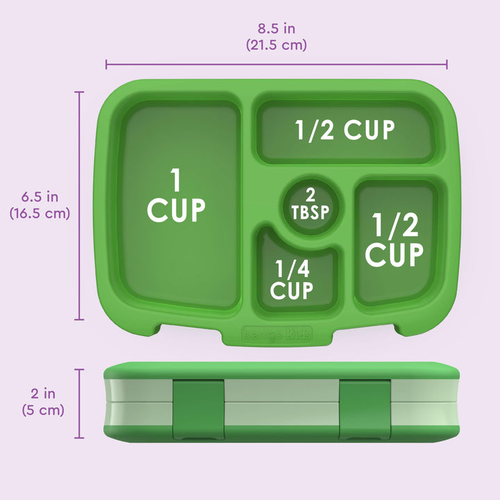Bentgo Kids Lunchbox - 5 Compartment, Leak-Proof, Green