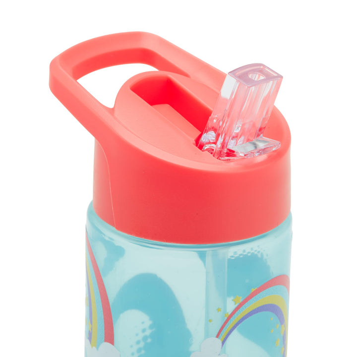Water Bottle 450ml -Light Blue Rainbow Design