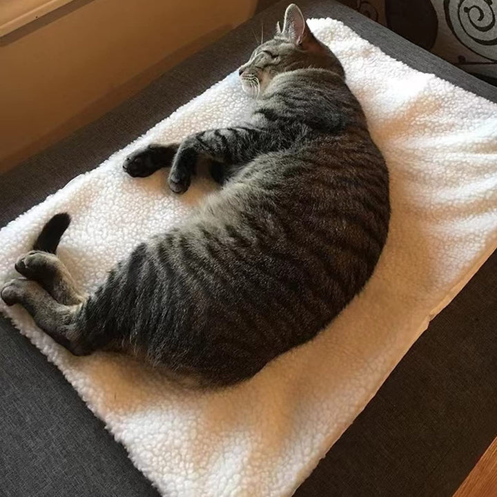 Self-Heating Thermal Pet Pad, Cat Blankets for Indoor Outdoor, Pet Pads with Removable and Washable Cover, Self-Warming Winter Pet Bed Mat Blanket for Cat Rabbits Puppies Kittens 60x 45 cm