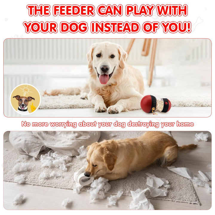 CHANCCI Interactive Dog Feeder Toys,Adjustable Dog Treat Dispensing,Interactive Dog Enrichment Toy to Keep Them Busy,Food Puzzles Ball for Dogs,Puppy Slow Feeder for Stimulating IQ Training