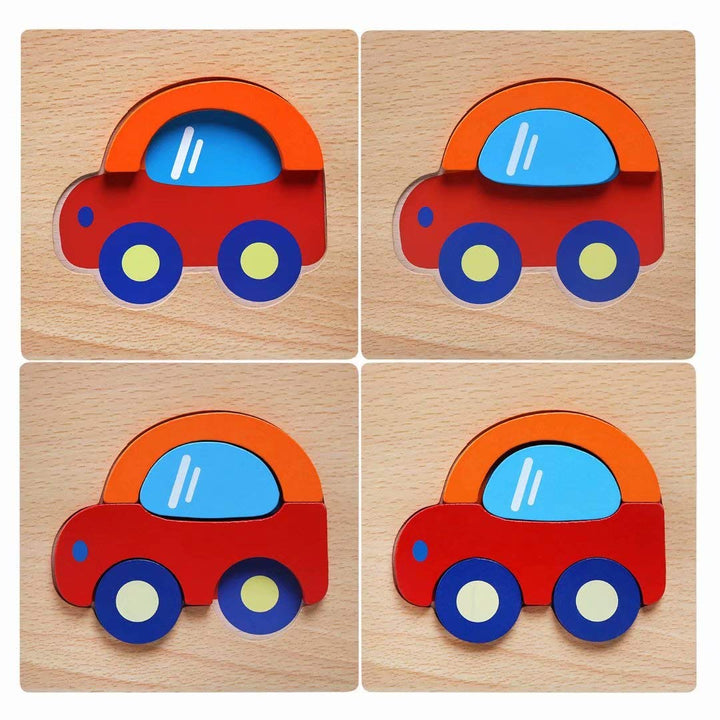 Afufu Wooden Toys - 4 Pack Jigsaw Puzzles for Toddlers 1 2 3 Years Old, Boys & Girls