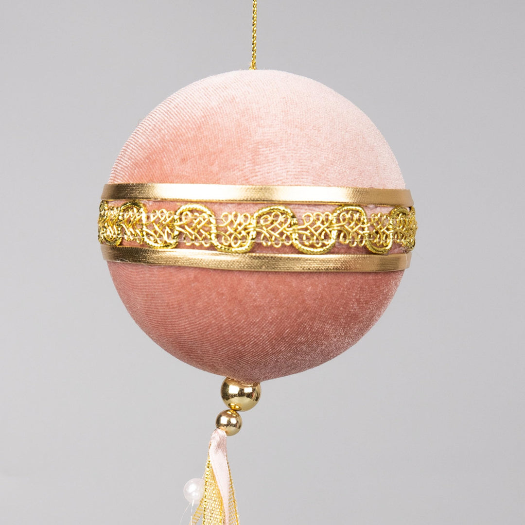 9cm Light Pink Christmas Baubles