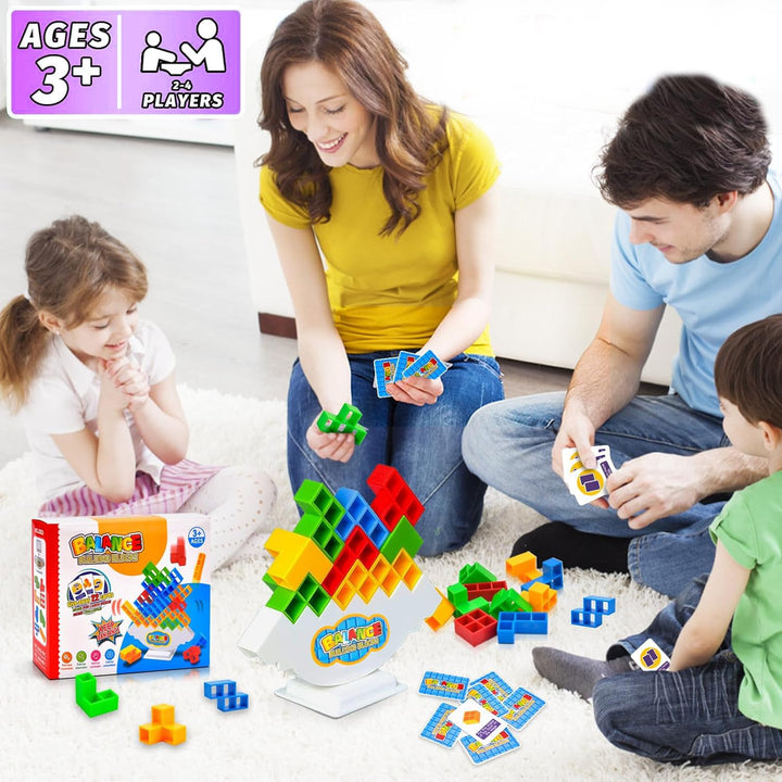 iYuePeng 32 Pcs Tetra Balance Tower Stacking Games Team Building Blocks