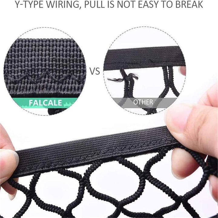 Candora Car Dog Guard Pet Barrier Dog Car Net Barrier with Auto Safety Mesh Organizer Stretchable Storage Bag Universal for Cars, SUVs,3 Layer Pet Dogs Car Driving Accessories Safety Travel