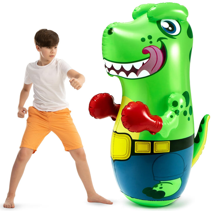JOYIN Punching Bag for Kids,Inflatable T-Rex Dinosaur Bopper 47 Inches, Freestanding Boxing Bag