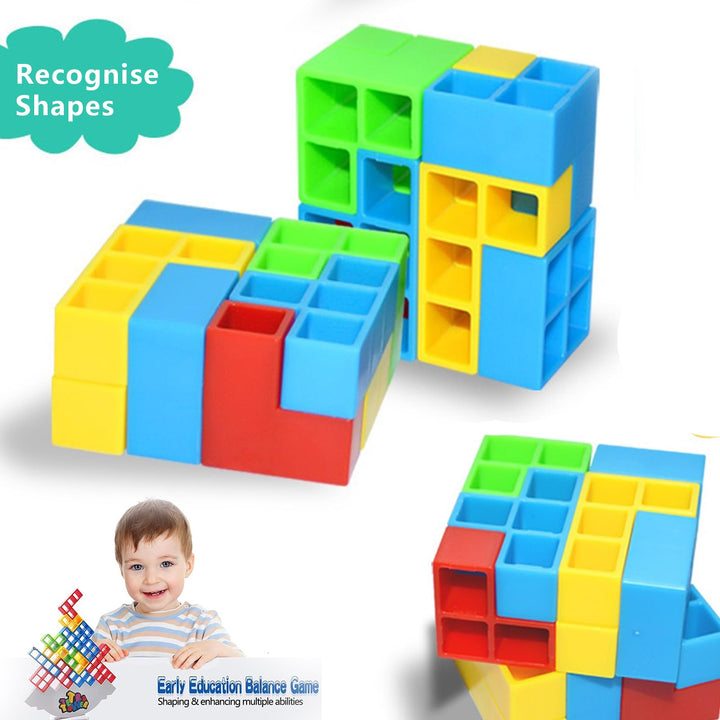 iYuePeng 32 Pcs Tetra Balance Tower Stacking Games Team Building Blocks