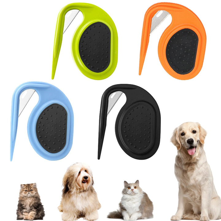 4 Pcs Pet Knotting Comb Open Knot Comb for Dog Hair Remove Comb for Cat Portable Grooming Tool Dematting Blade Comb for Medium/Long Hair Pets Knotting (Black, Blue, Green, Orange)