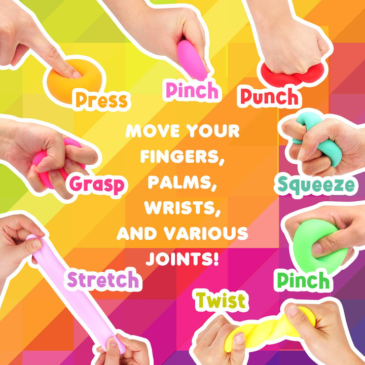 Squishy Stress Balls Fidget Toys: 18 Pack Classroom Prizes, Christmas Stocking Fillers Gifts