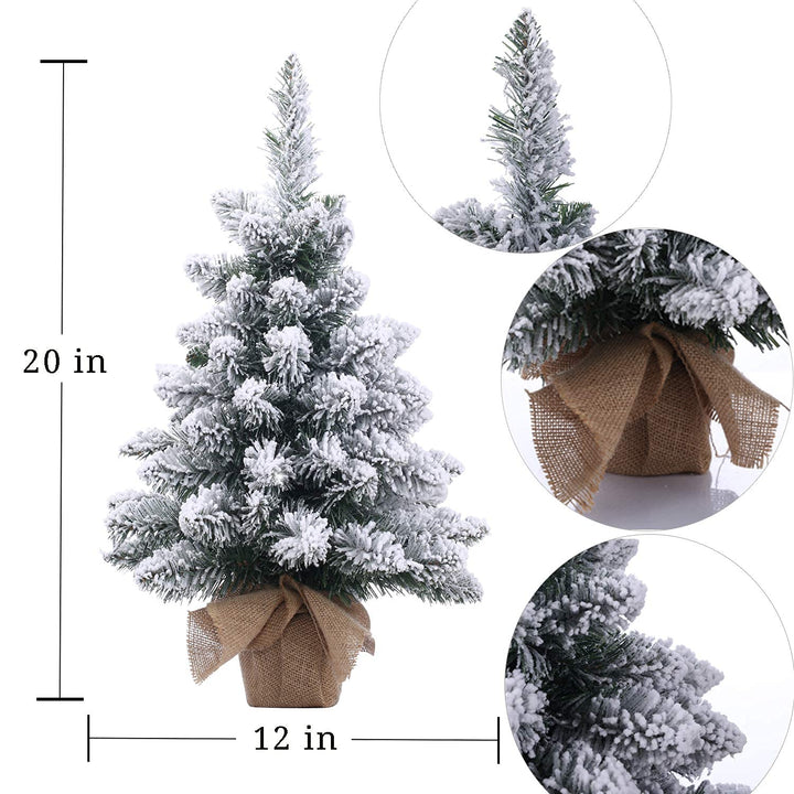 20" Snow Flocked Mini Christmas Tree