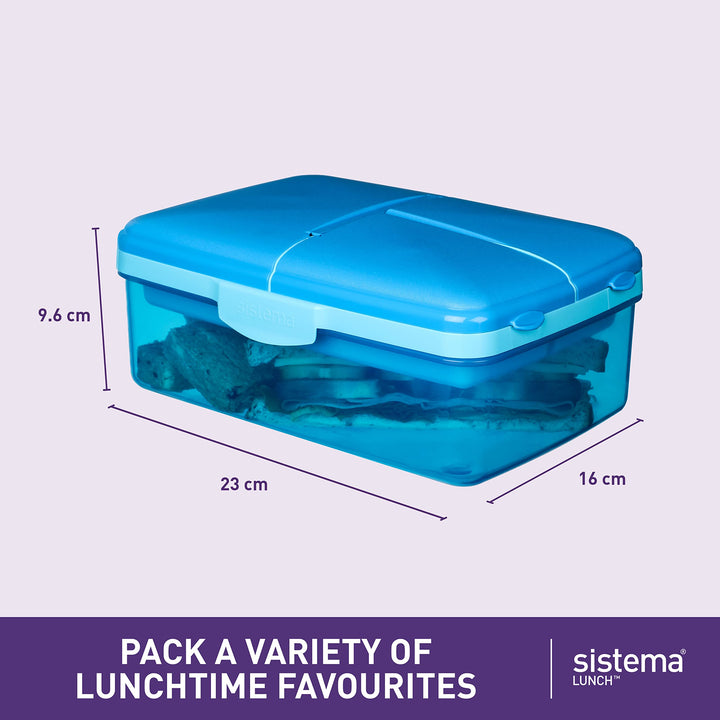 Blue Airtight Lunch Box with Kids Bottle