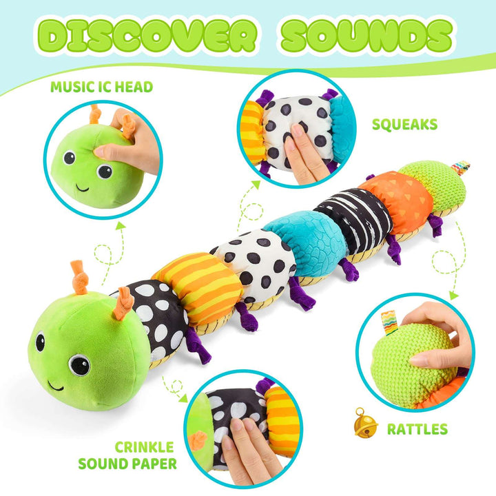 Musical Caterpillar Sensory Toy for Babies 0-12 Months